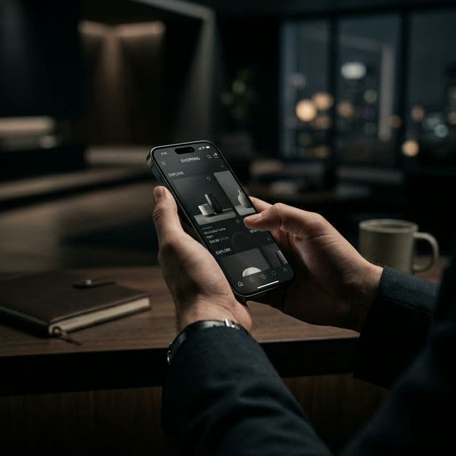 Person browsing a mobile phone